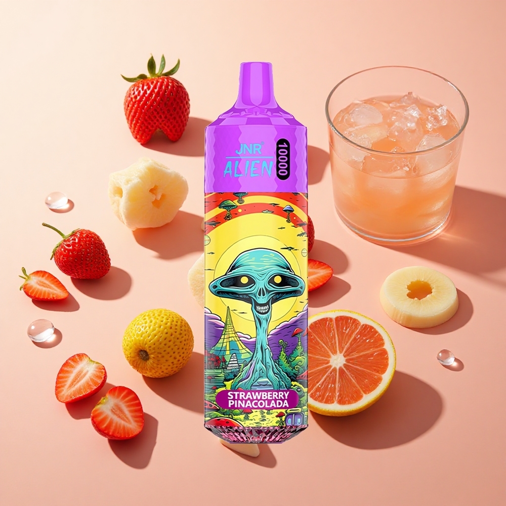 JNR Alien 10000 Puffs תות פינה קולאדה wholesale Israel סוללה 850mAh תאורת לד