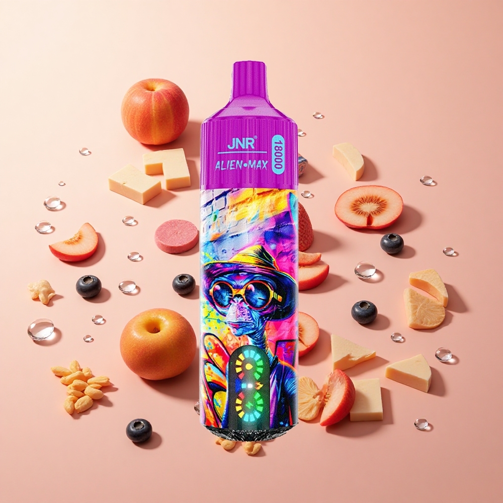 JNR Alien Max 18000 Puffs אפרסק אוכמניות Candy wholesale Israel סוללה 850mAh טעון Type-C