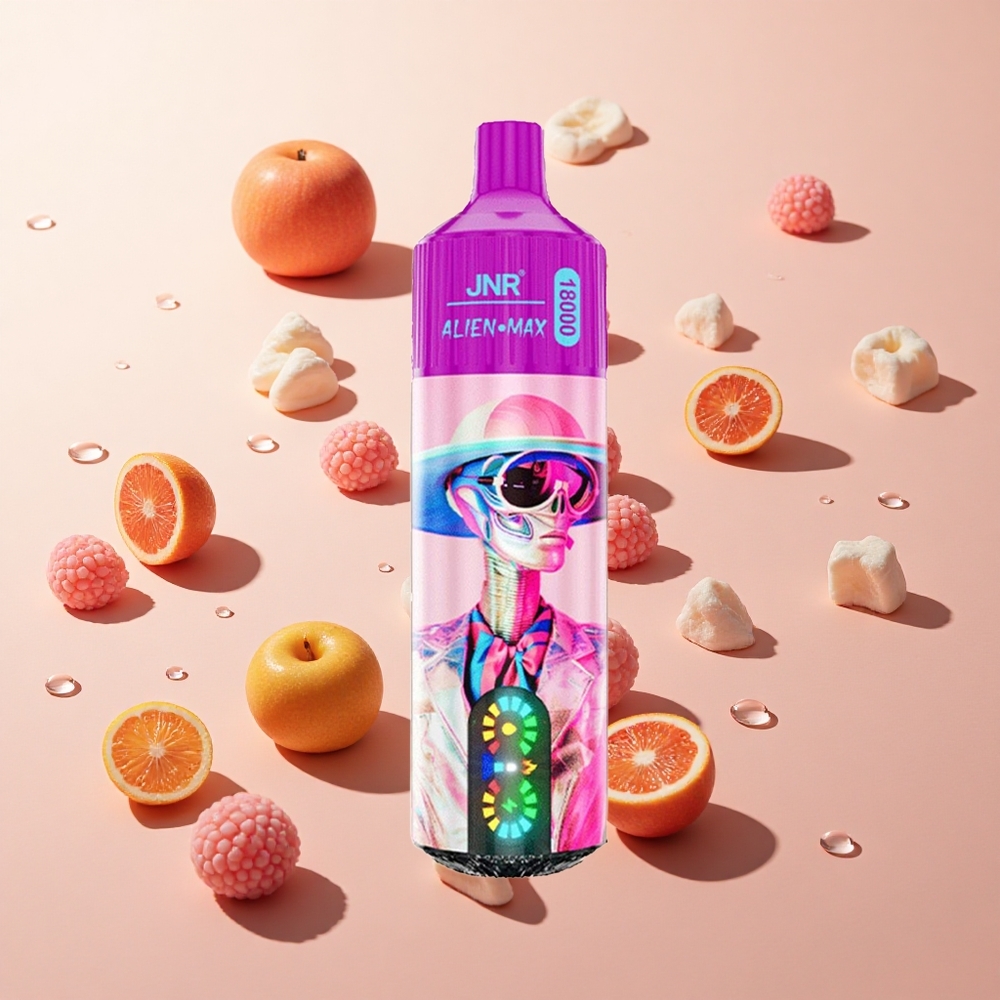 JNR Alien Max 18000 Puffs אפרסק לבן פטל Smart תצוגת LEDסליל רשת כפול wholesale Israel