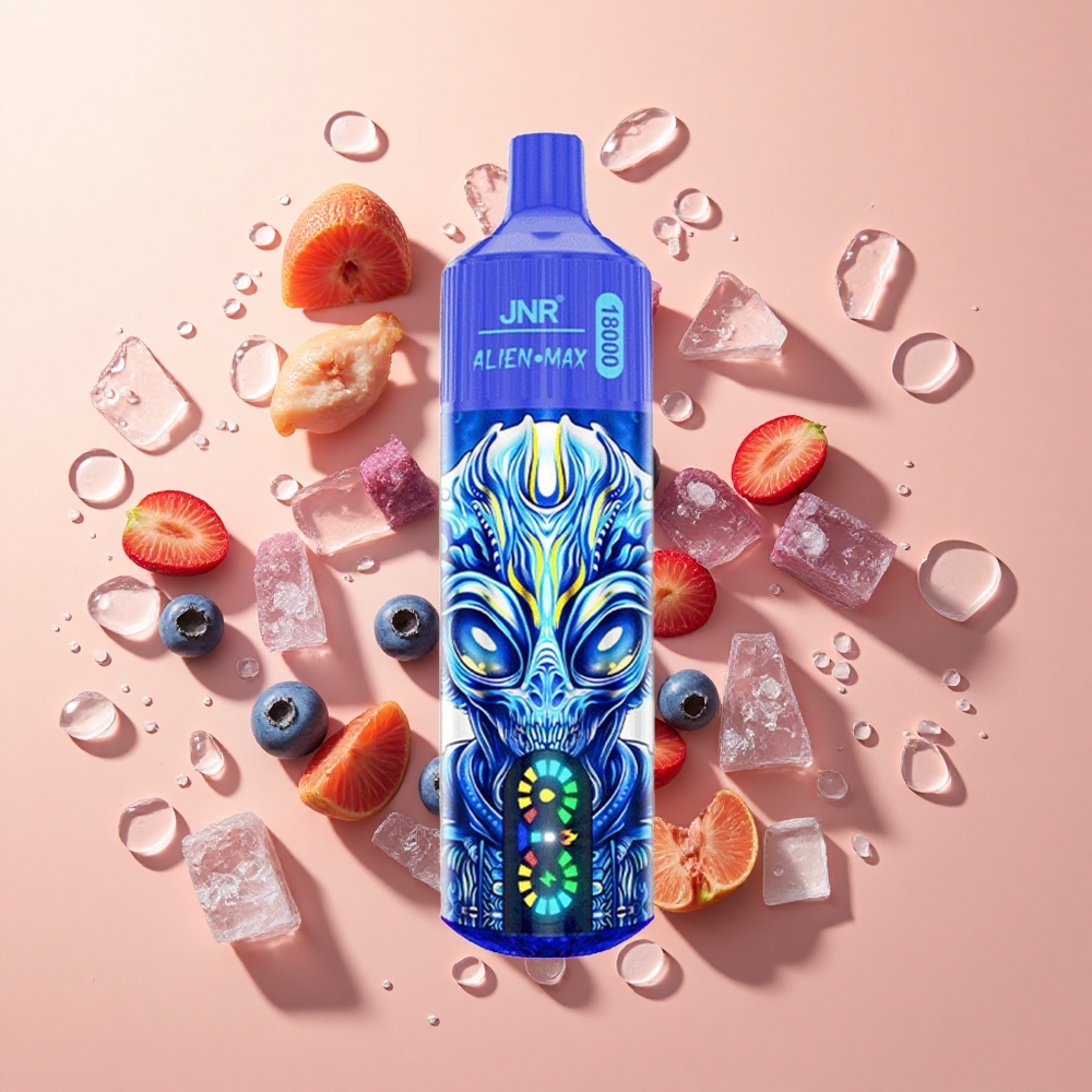 JNR Alien Max 18000 Puffs אוכמניות בקרח wholesale Israel סוללה 850mAh טעון Type-C