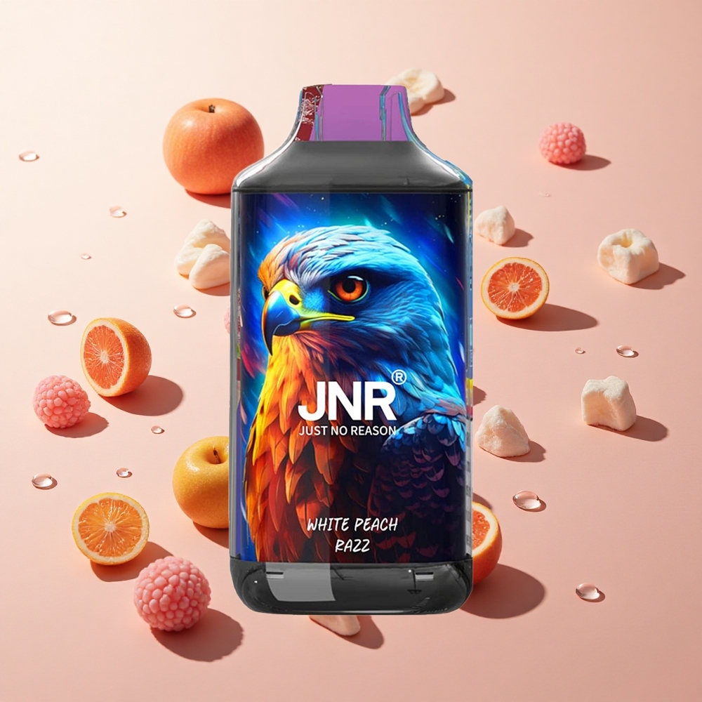 JNR Falcon 16000 Puffs אפרסק לבן פטל סיבולת סוללה 850 mAh סיטונאי Israel