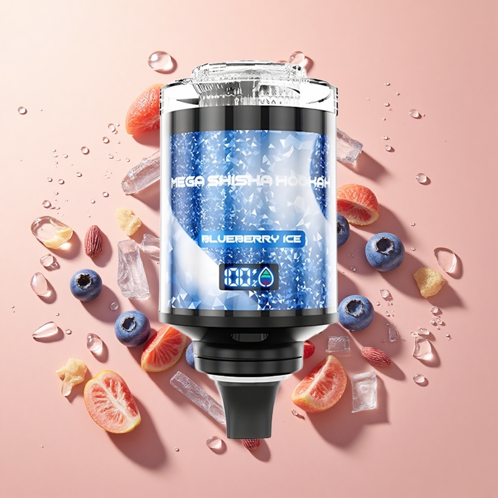 JNR Mega Shisha Hookah 100K Puffs בלו-ברי אייס wholesale Israel מטען Type-C מסך חכם