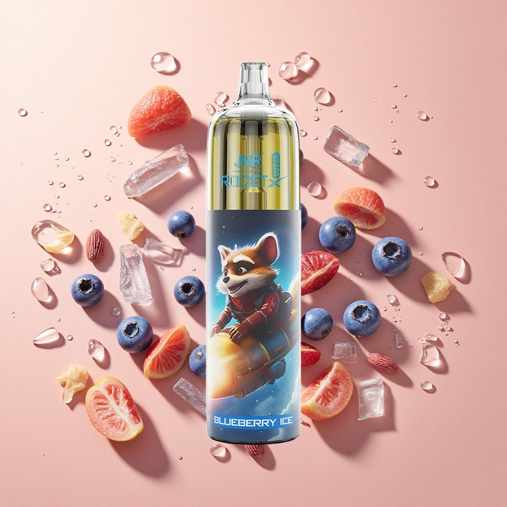 JNR Rocket-X 12400 Puffs Blueberry Ice (אוכמניות קרח) עם סוללה 850mAh וכוח טעינה מהיר Type-C wholesale Israel