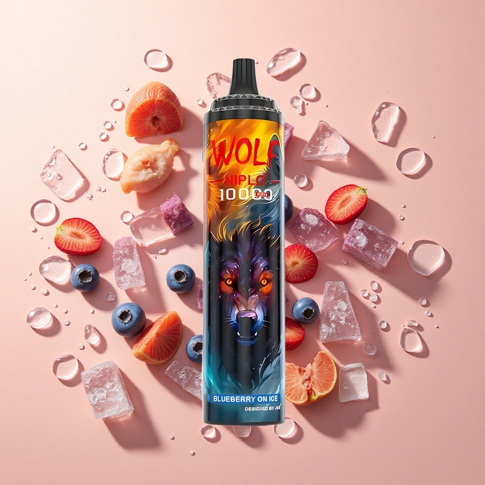 JNR Wolf Niplo 10000 Puffs אוכמניות בקרח wholesale Israel סוללה 650mAh