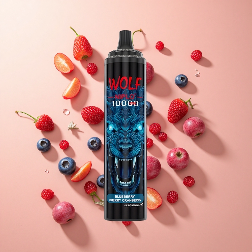 JNR Wolf Niplo 10000 Puffs אוכמניות דובדבן חמוציות wholesale Israel סוללה 650mAh טעינה Type-C