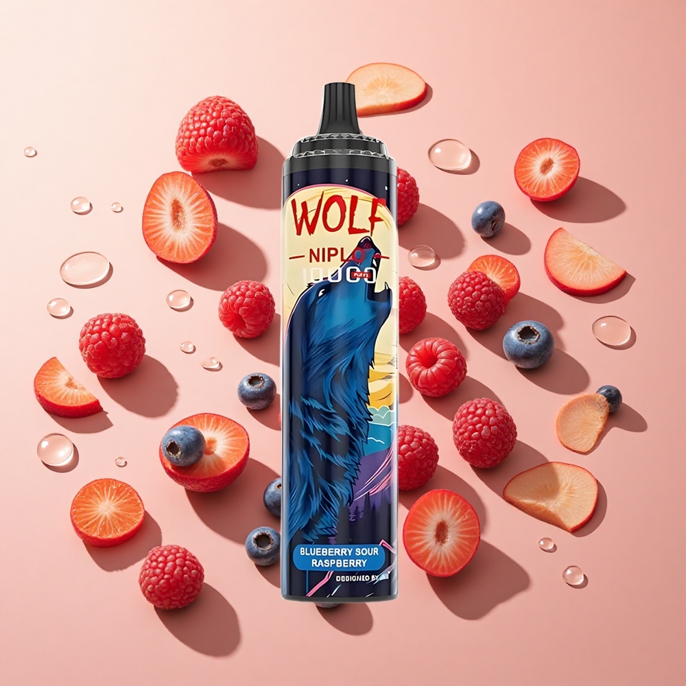 JNR Wolf Niplo 10000 Puffs בלוּבֶּרי פטל חמוץ wholesale Israel סוללה 650mAh טעינה מהירה Type-C