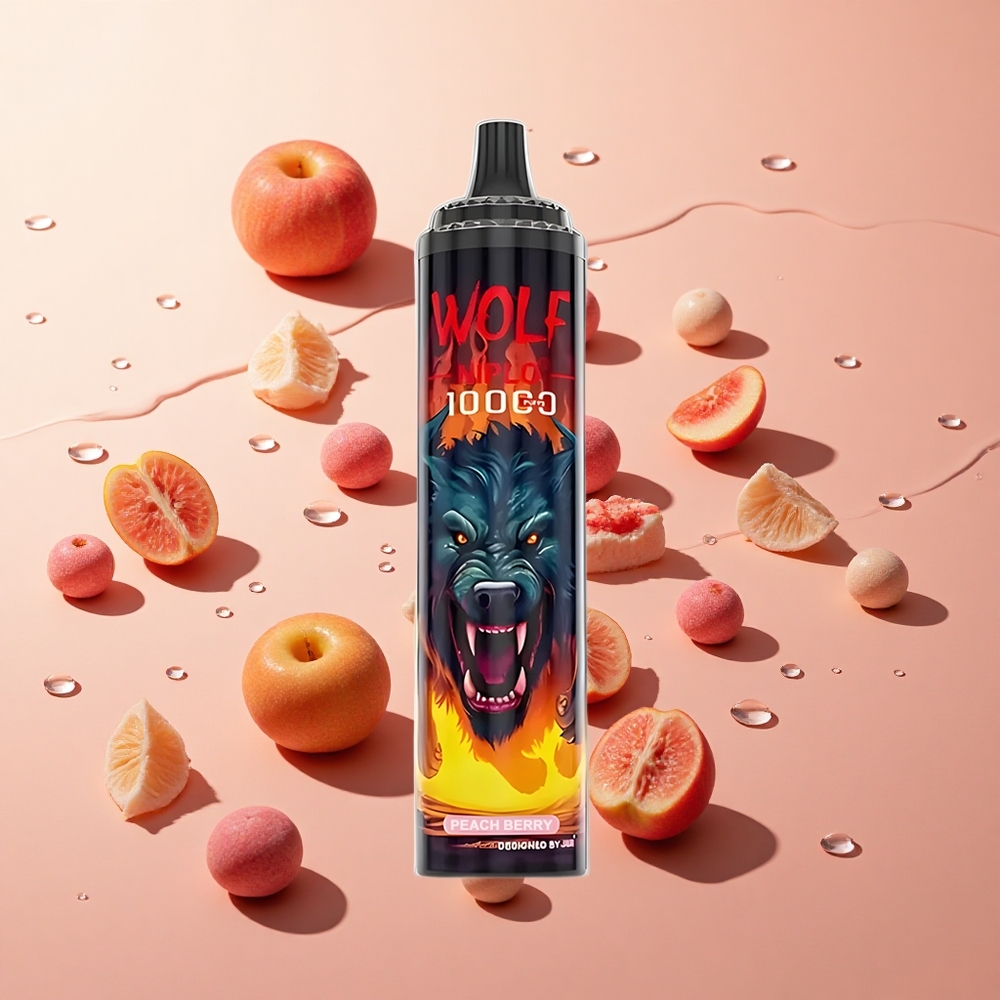 JNR Wolf Niplo 10000 Puffs אפרסק יער wholesale Israel סוללה 650mAh טעינה Type-C