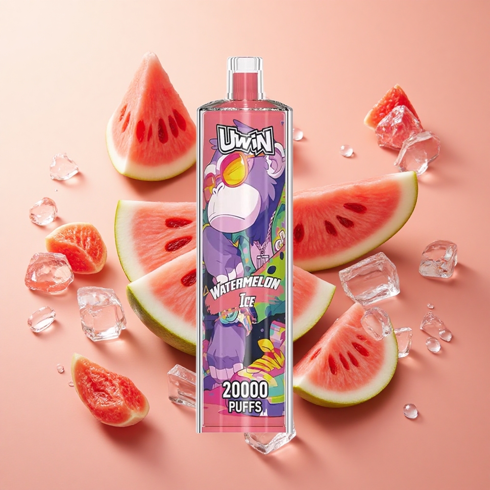 Uwin Shisha Crystal 20000 Puffs אבטיח קר (Watermelon Ice) wholesale Israel סוללה נטענת 650 mAh