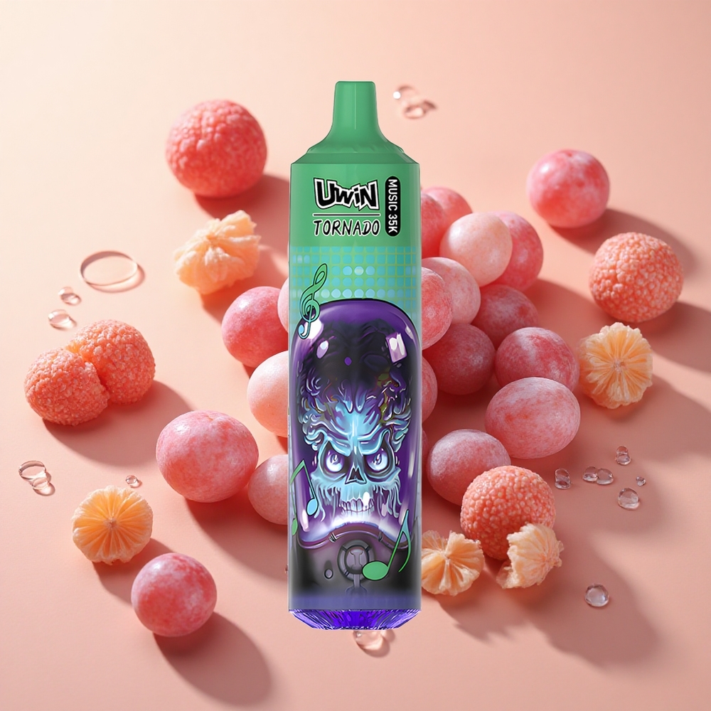 Uwin Tornado 35K גלידה ענבים Music Vape חד פעמי 35000 Puffs wholesale Israel סוללה 600mAh