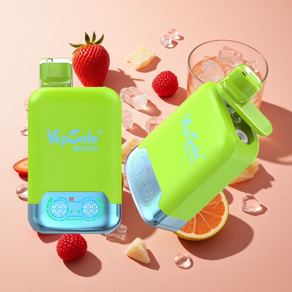 Vapsolo Twins 20000 Puffs תות קיווי & תות פטל דובדבן קרח נפח נוזל: 40 מ"ל wholesale Israel