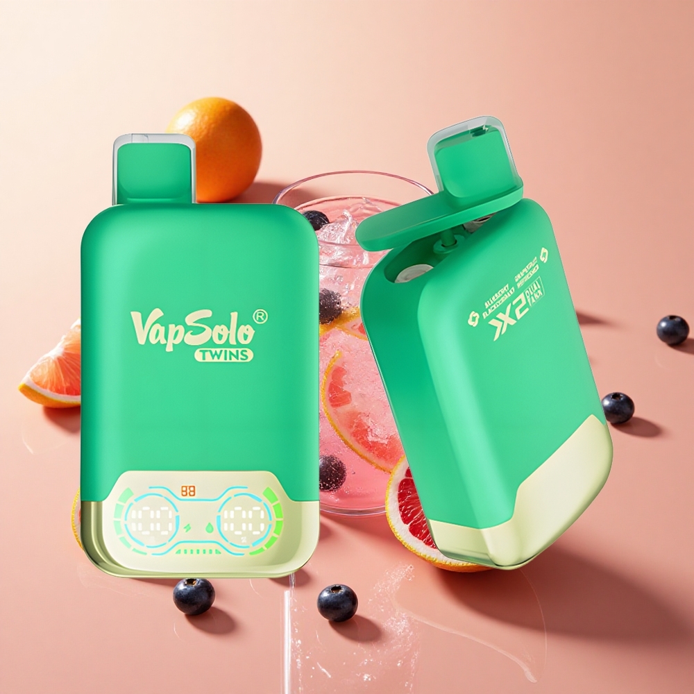 Vapsolo Twins 20000 Puffs אוכמניות שחורות & אשכולית מרענן 40ml wholesale Israel Type-C