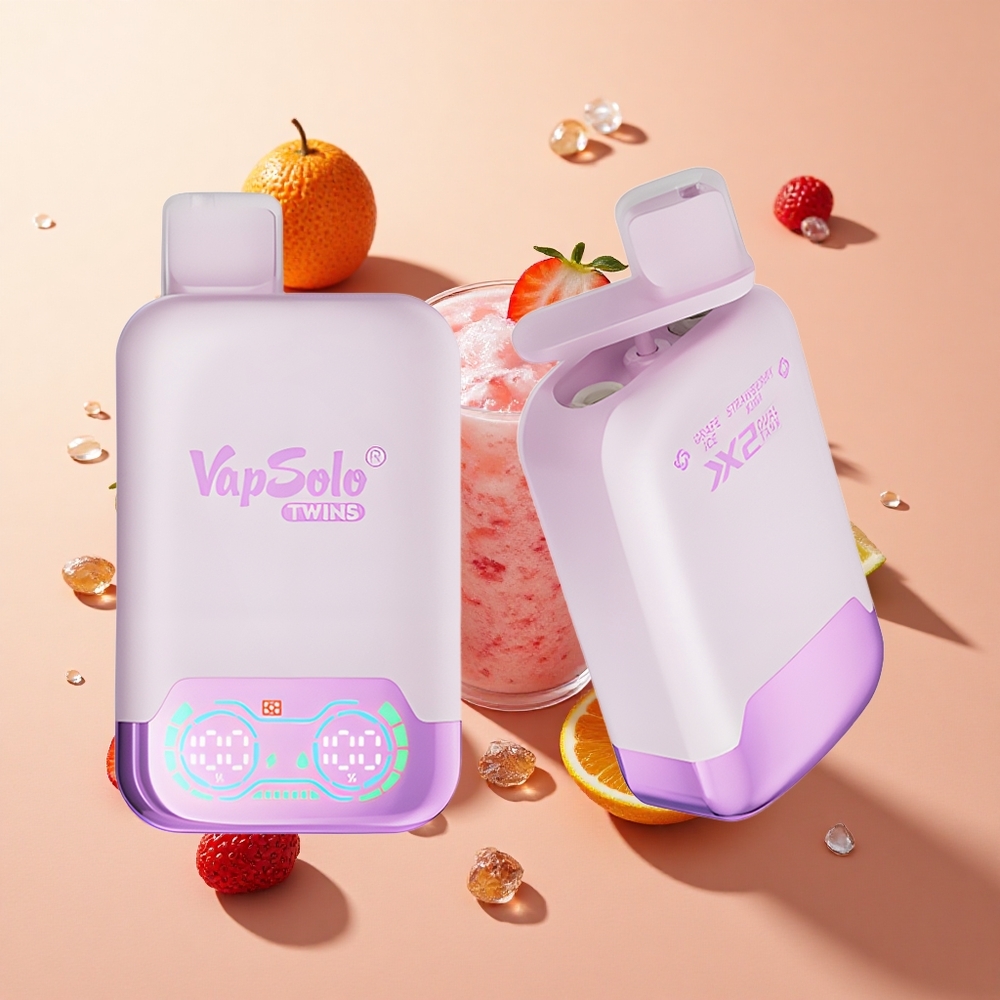 Vapsolo Twins 20000 Puffs ענבים קרח & תות קיווי wholesale Israel 40 מ"ל