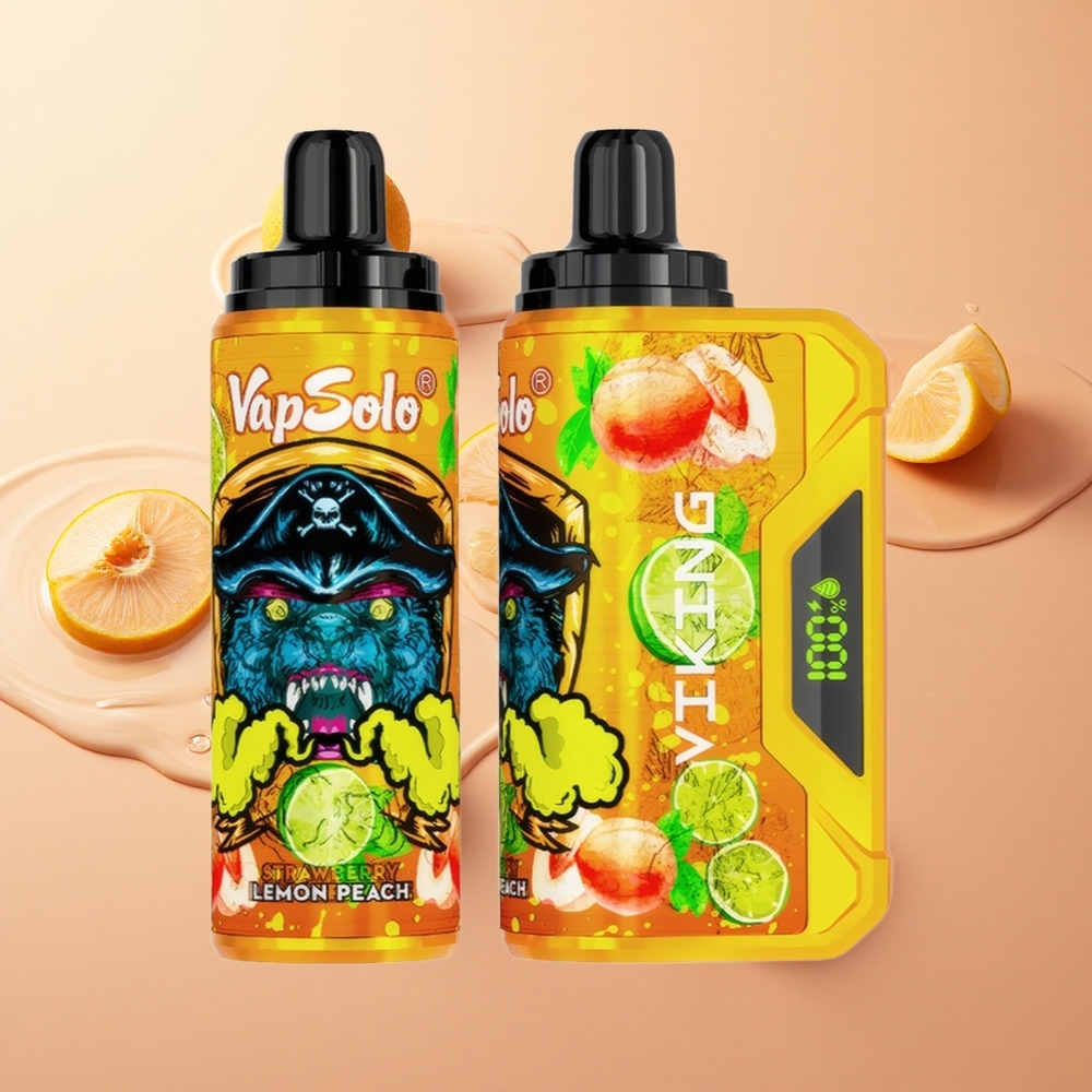 VapSolo VIKING 12000 Puffs לימון-אפרסק wholesale Israel Type-C