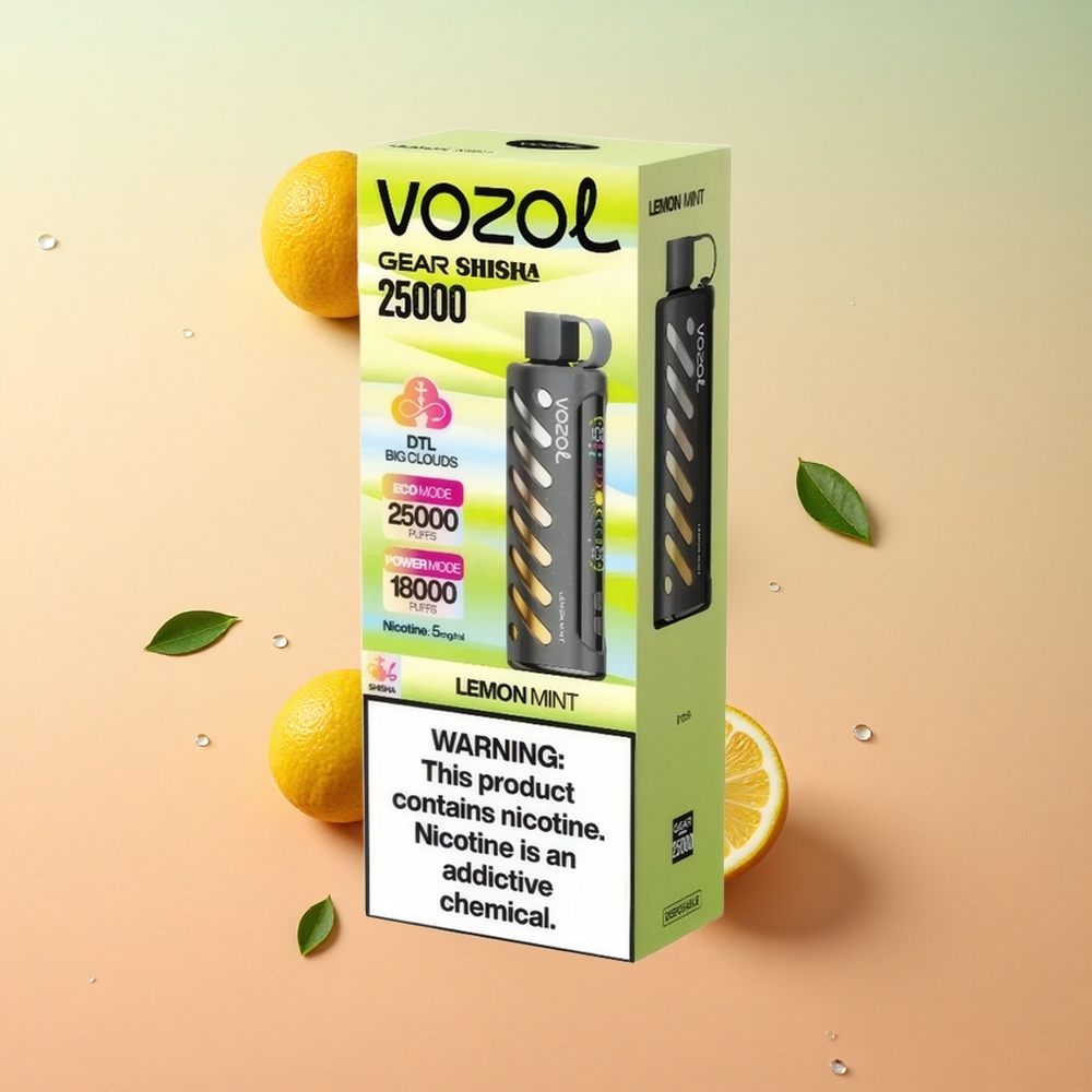 VOZOL Gear Shisha 25000 Puffs לימון נענע wholesale Israel S.i.L.C Tech Dual Mesh